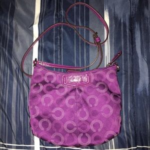 Purple Coach Over the Shoulder Purse